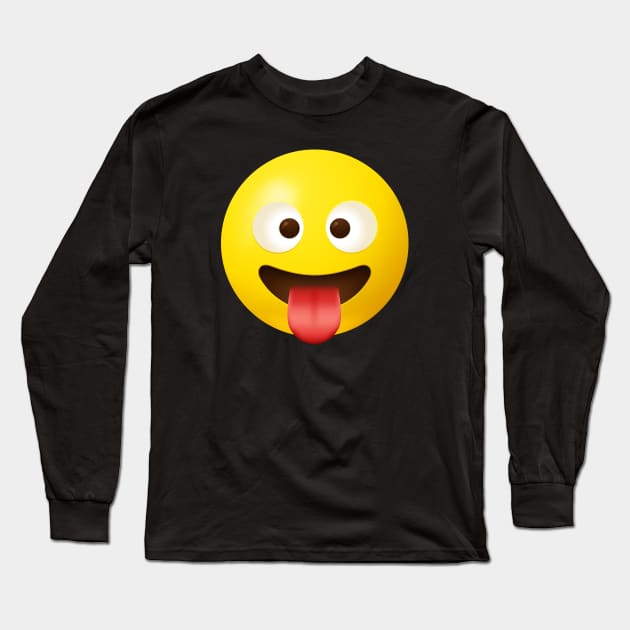 Crazy face emoji Long Sleeve T-Shirt by Vilmos Varga